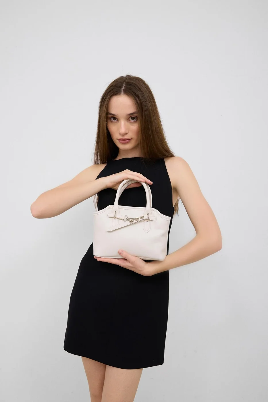 Faux leather crossbody bag Faux leather crossbody bag in cream