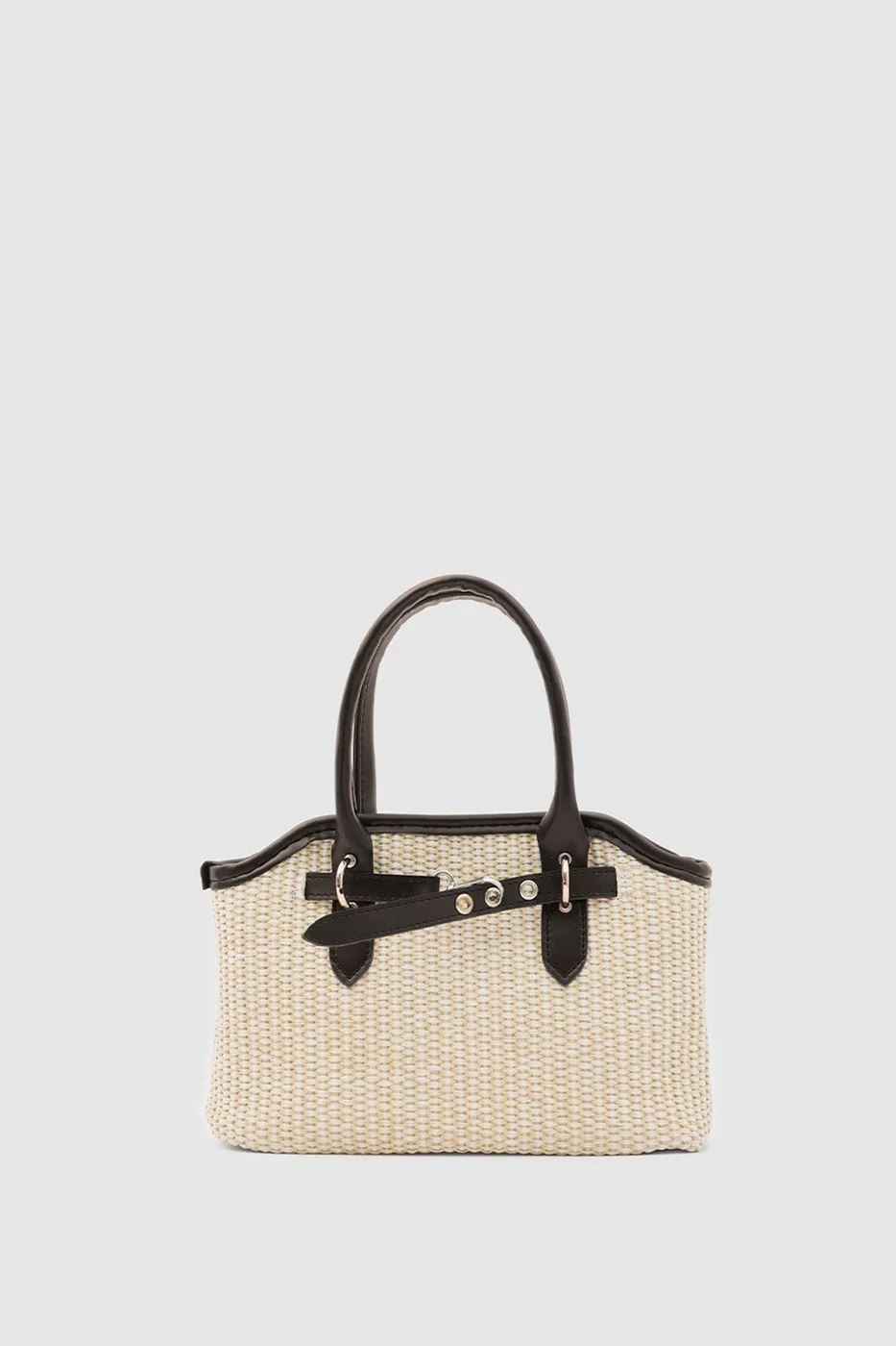 Woven crossbody bag in dark brown