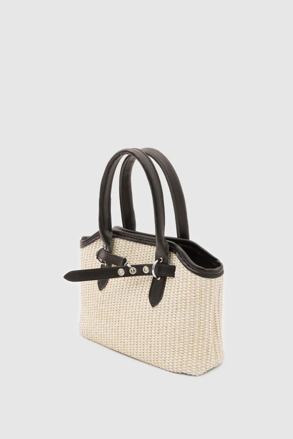 Woven crossbody bag in dark brown