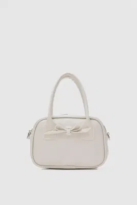 Faux leather crossbody bag for women in cream