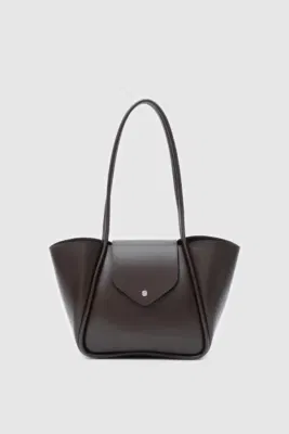faux leather shoulder bag faux leather shoulder bag in dark brown