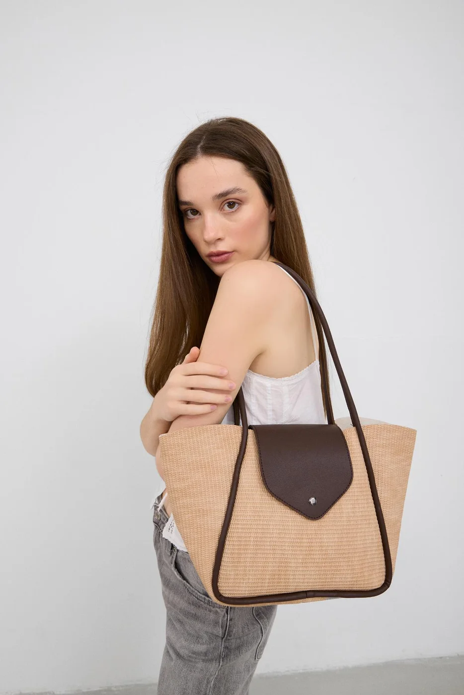straw shoulder bag straw shoulder bag in beige