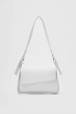 faux leather crossbody bag in white
