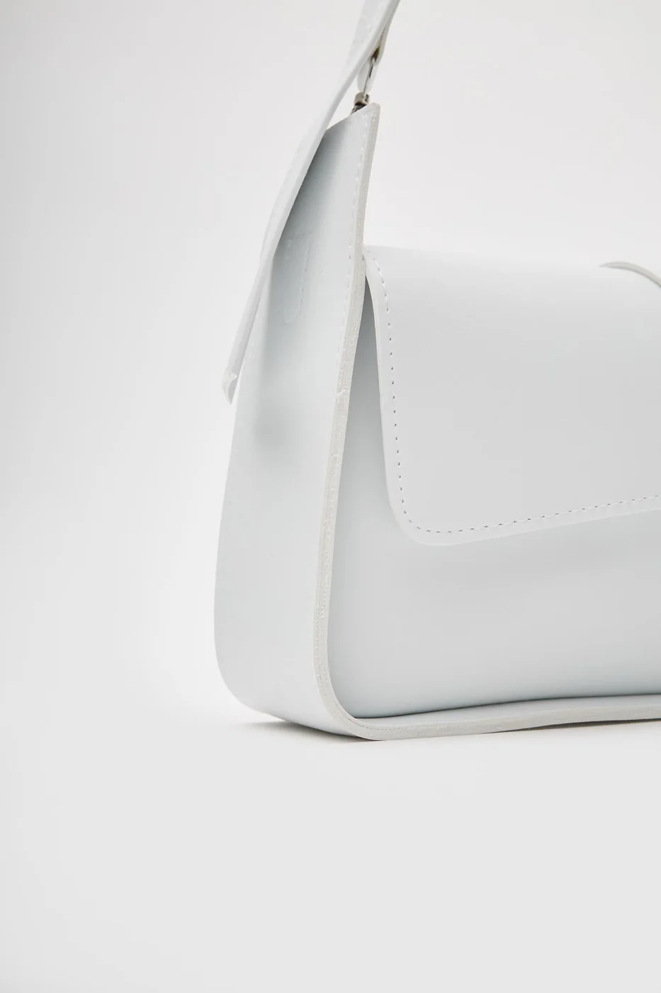 faux leather crossbody bag in white