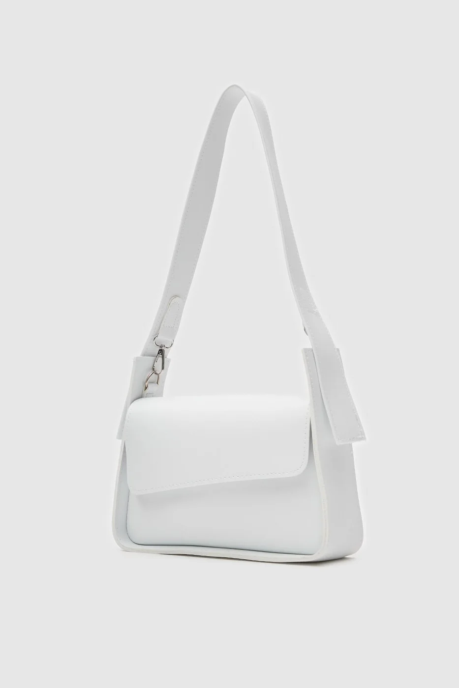 faux leather crossbody bag in white