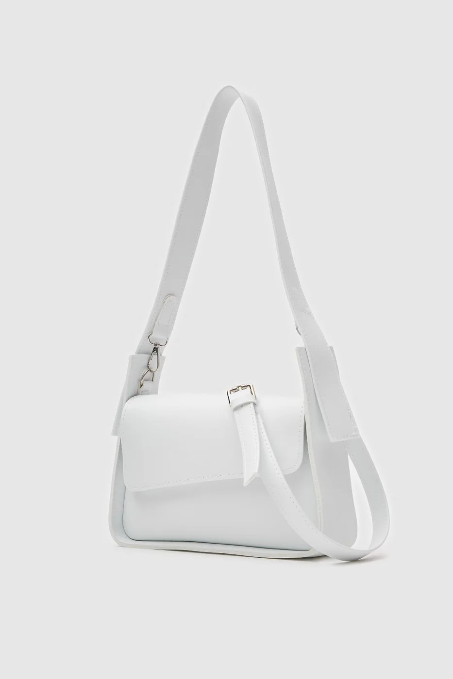 faux leather crossbody bag in white