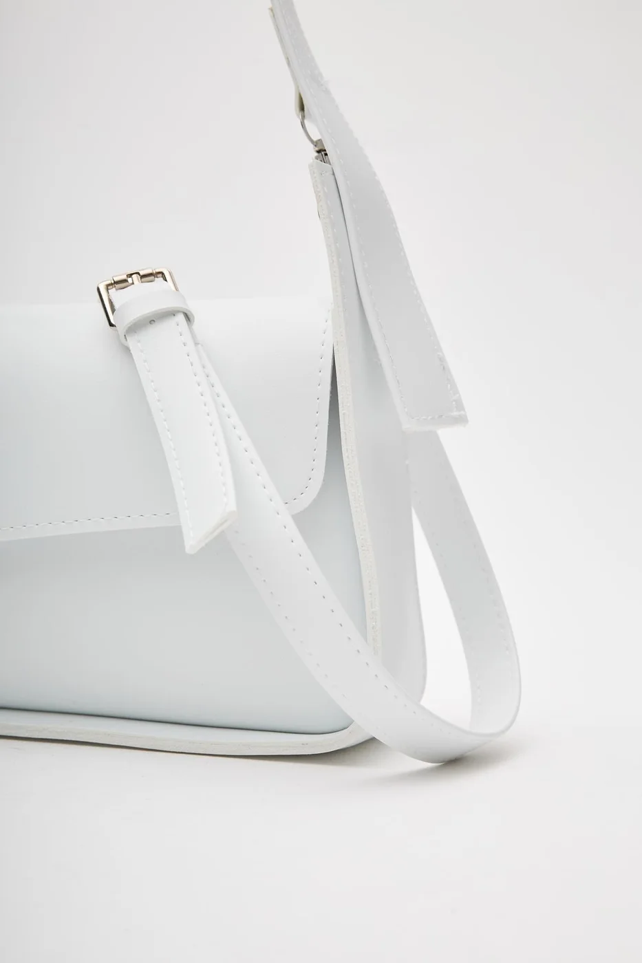 faux leather crossbody bag in white