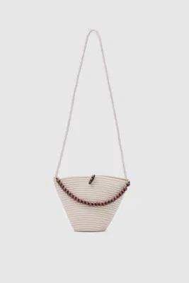 straw crossbody bag in cream