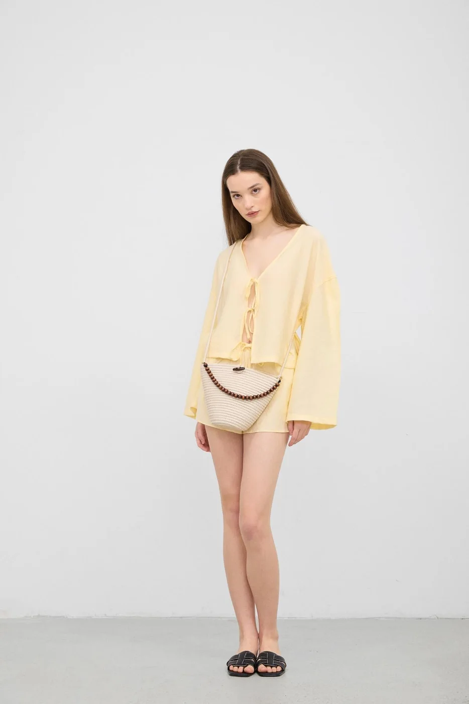straw crossbody bag in cream