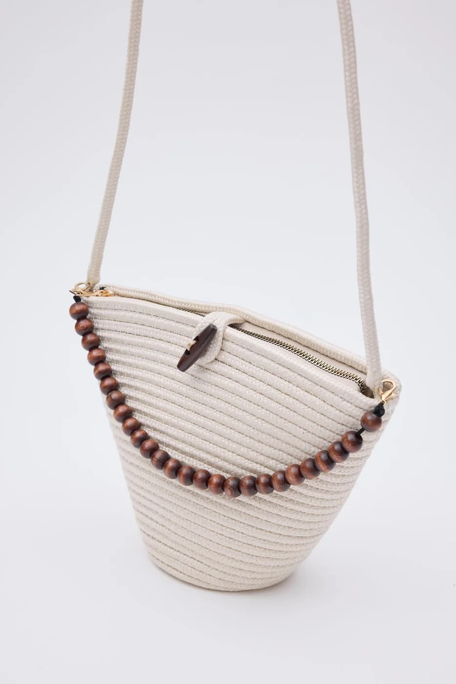 straw crossbody bag in cream