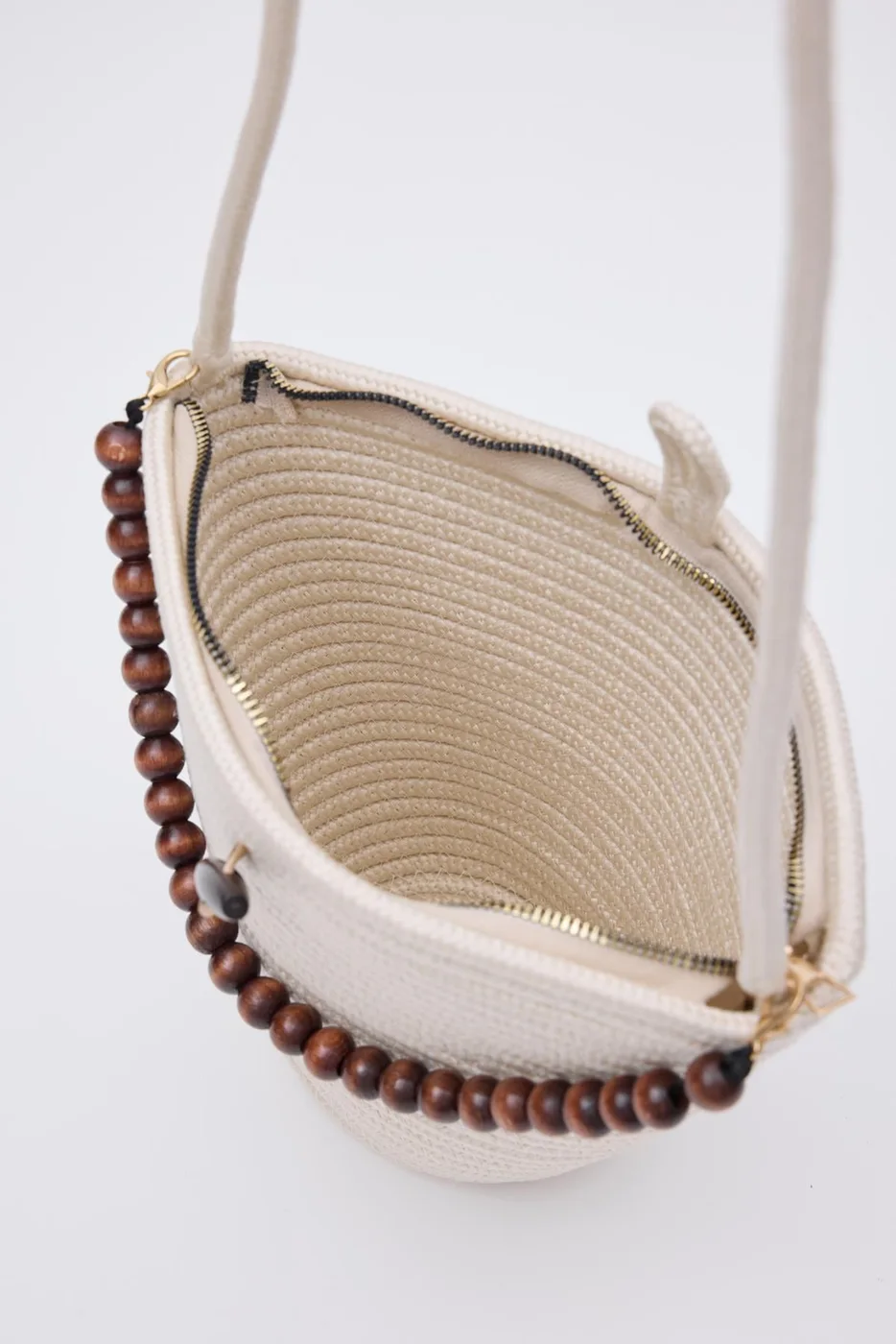 straw crossbody bag in cream