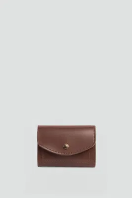 Faux leather wallet for women in nut shell