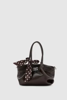 faux leather crossbody bag in dark brown