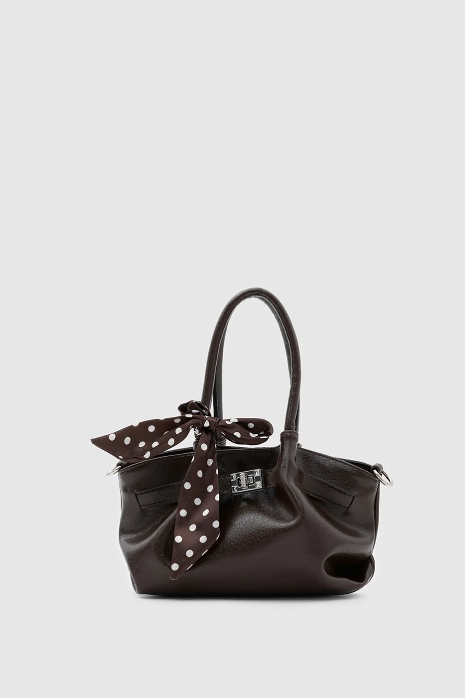 faux leather crossbody bag in dark brown