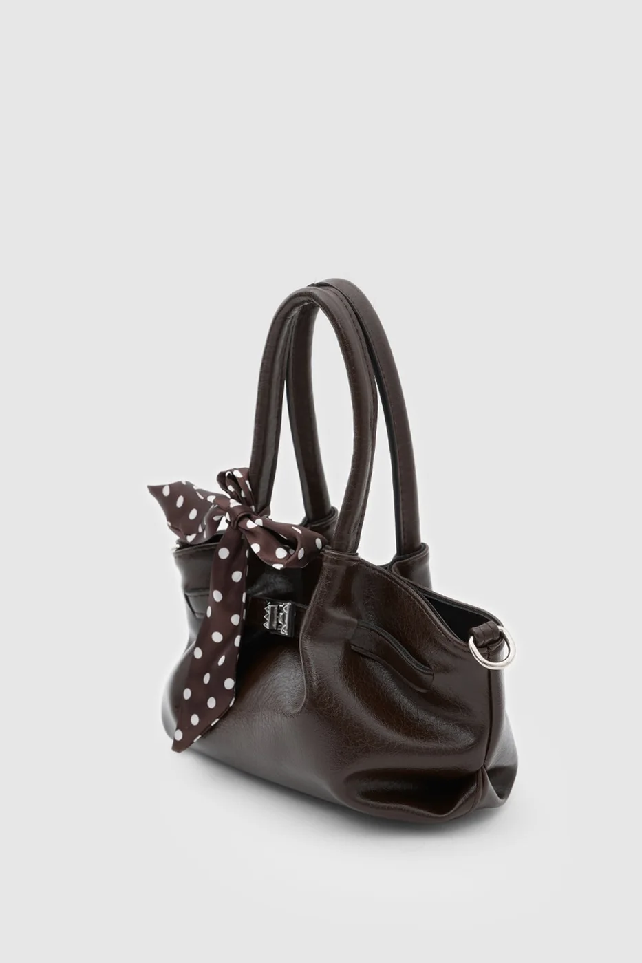 faux leather crossbody bag in dark brown