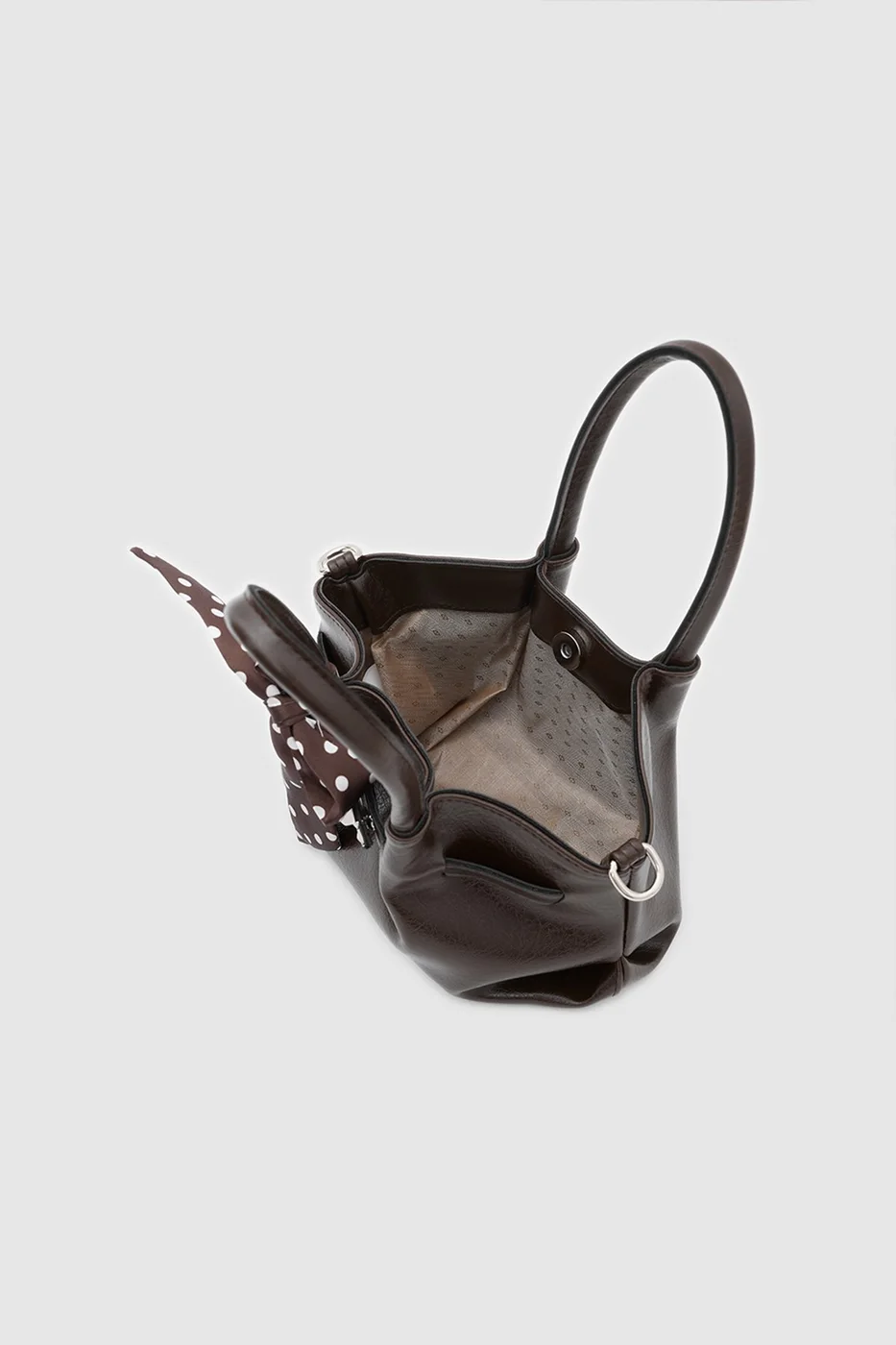 faux leather crossbody bag in dark brown