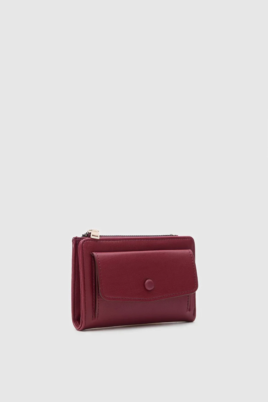 faux leather wallet in burgundy
