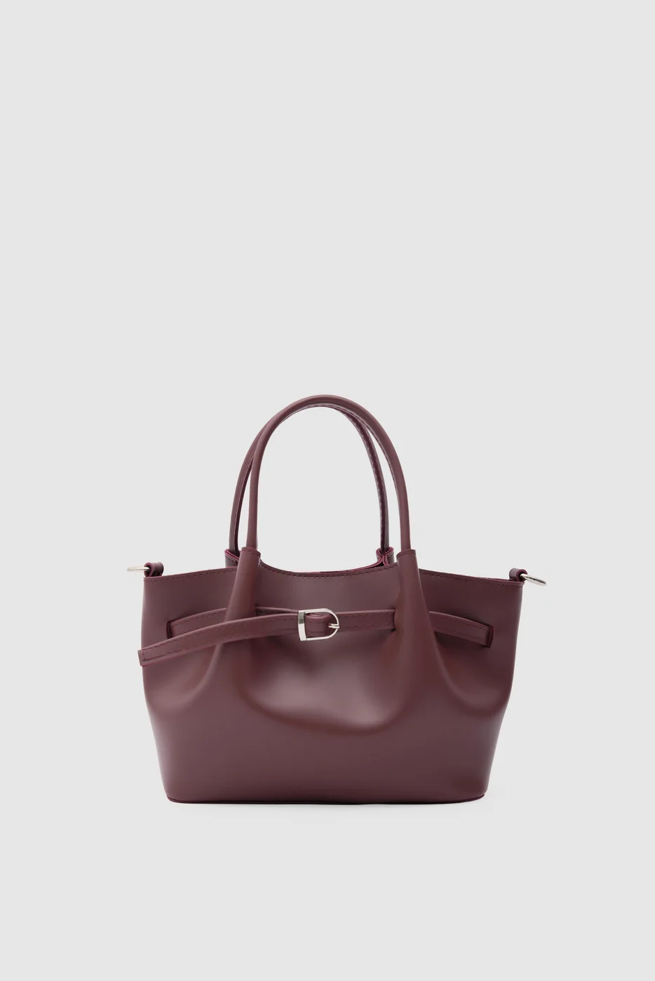 Faux leather crossbody bag in burgundy