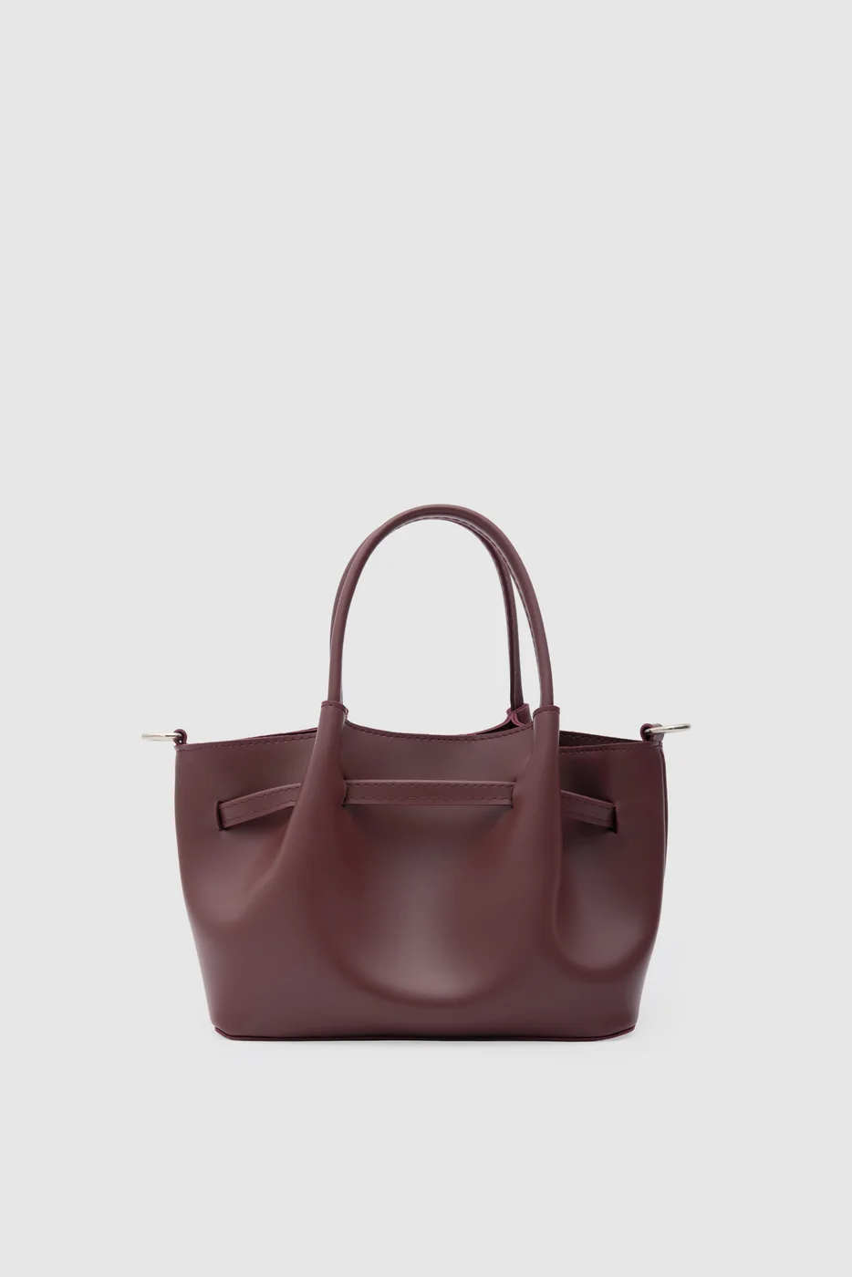 Faux leather crossbody bag in burgundy
