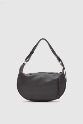 faux leather shoulder bag faux leather shoulder bag in dark brown