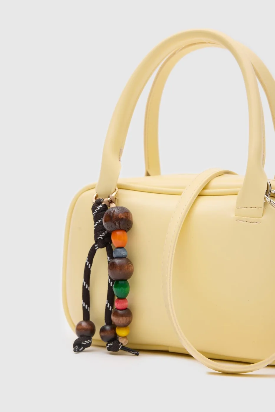 Faux leather crossbody bag in yellow