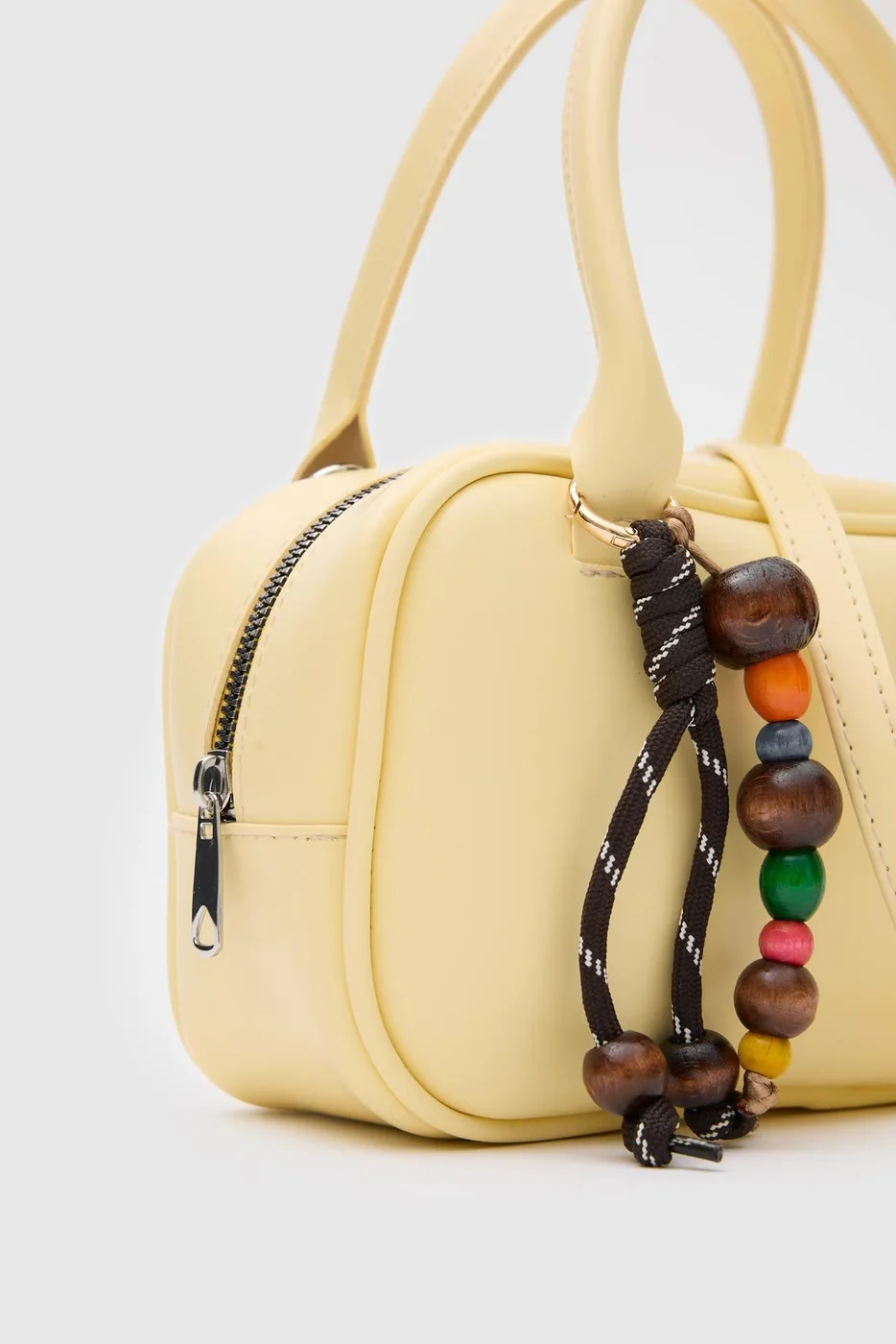 Faux leather crossbody bag in yellow