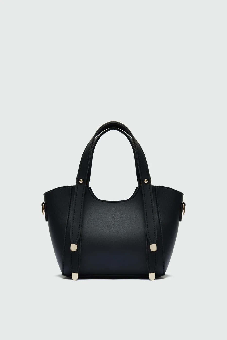 faux leather crossbody bag in black