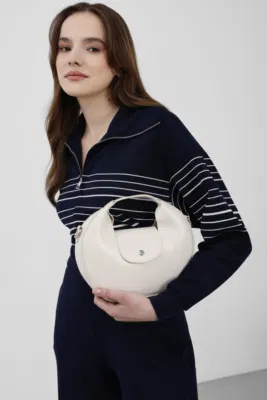 faux leather crossbody bag in cream