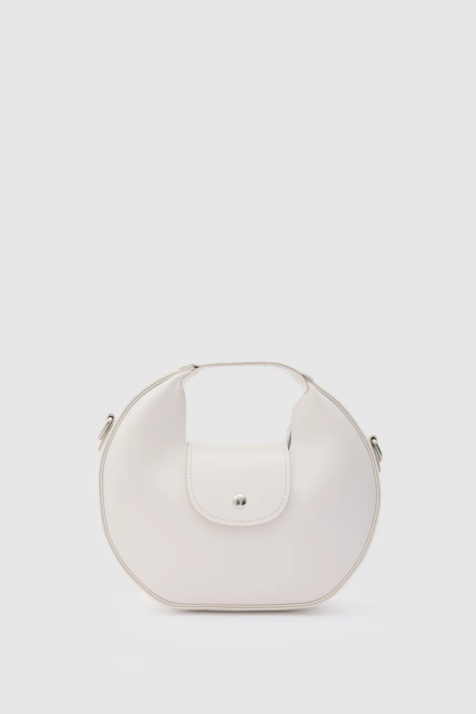 faux leather crossbody bag in cream