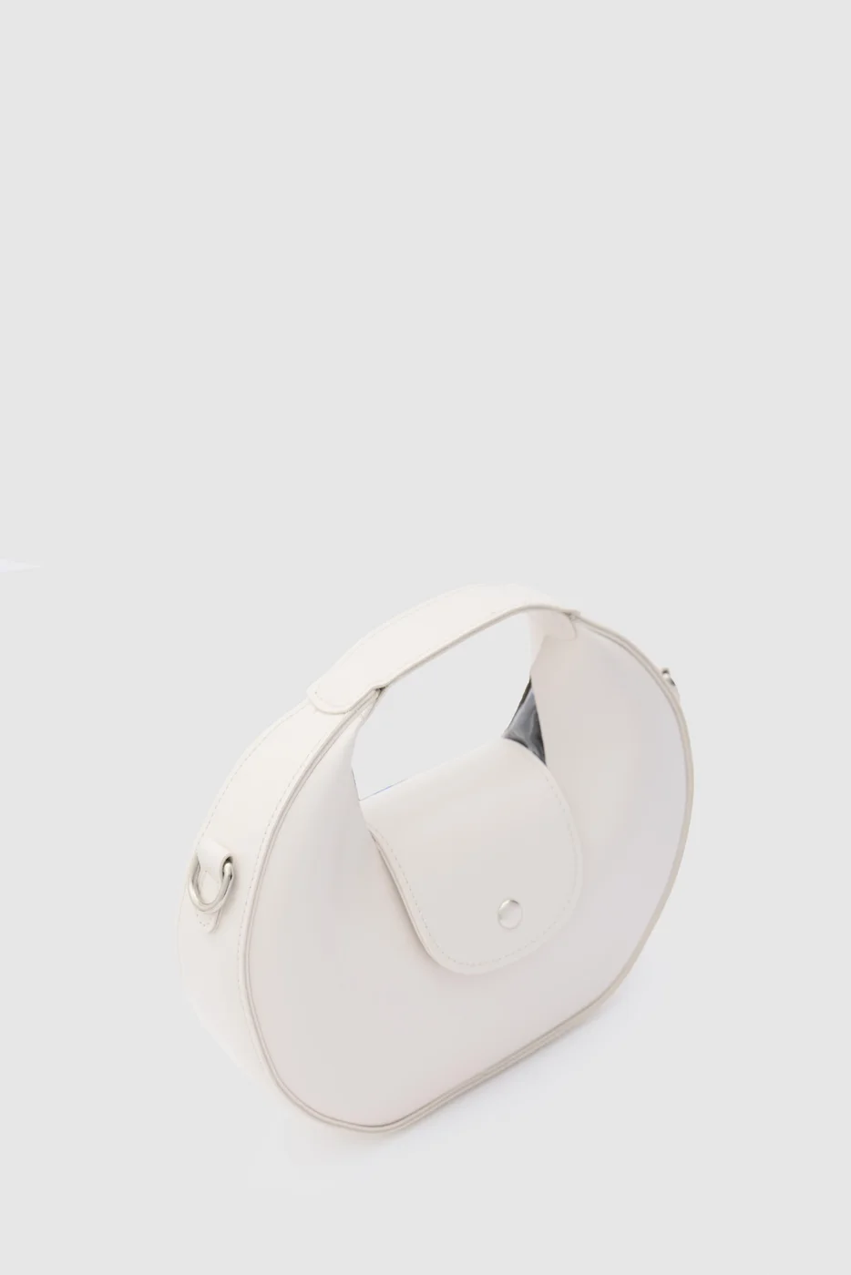 faux leather crossbody bag in cream