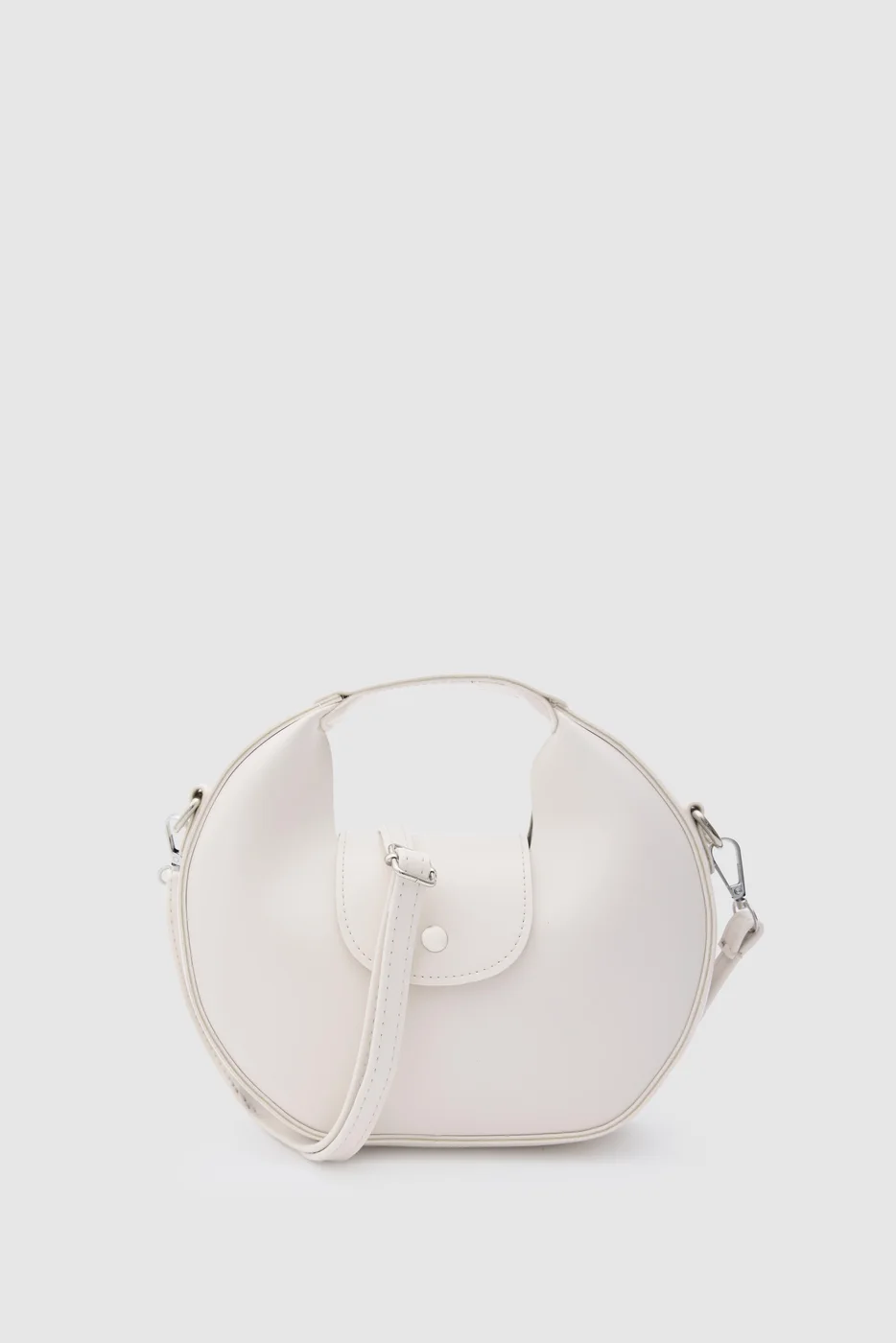 faux leather crossbody bag in cream