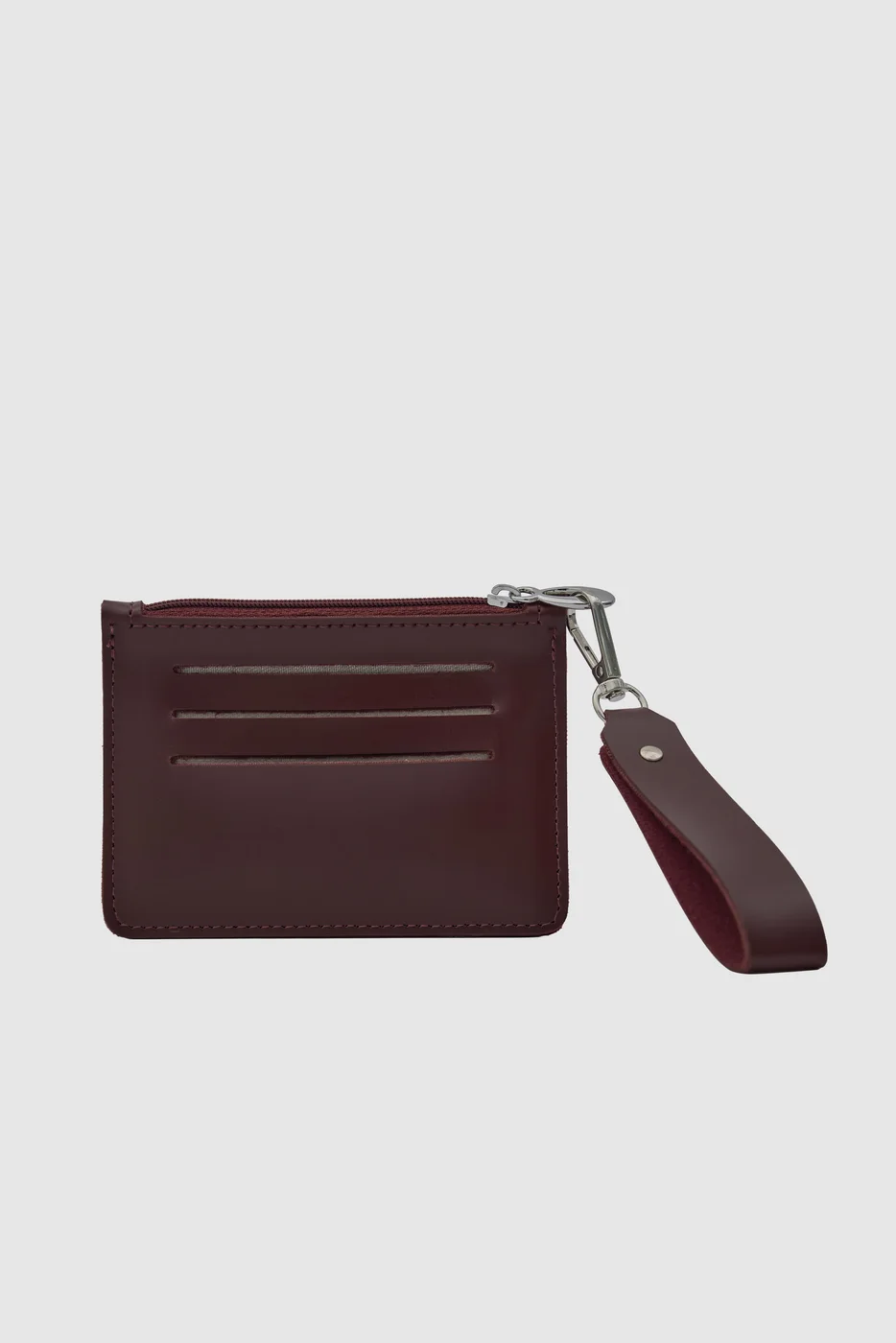 Faux leather wallet with card holder in burgundy