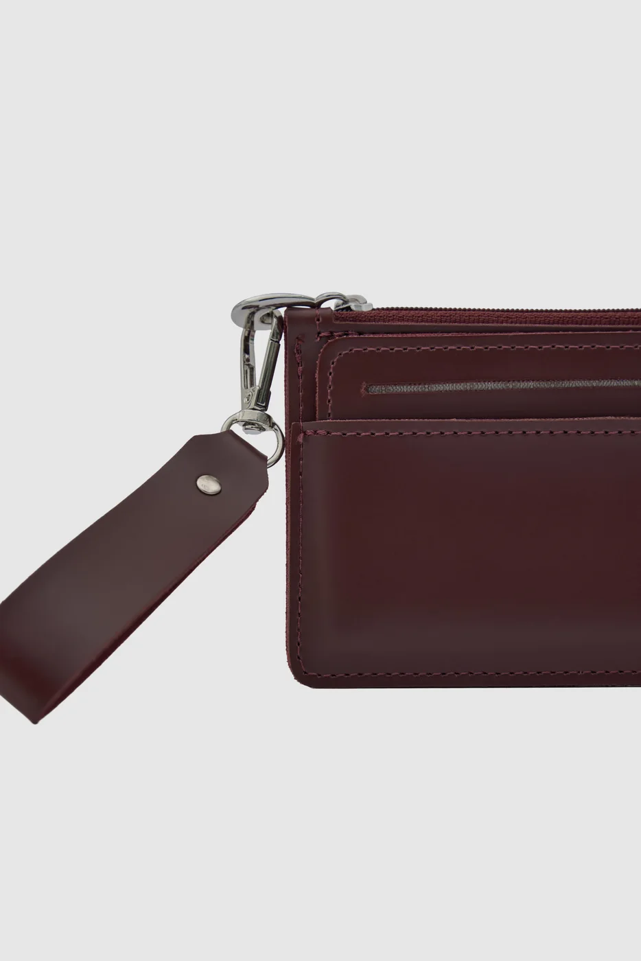 Faux leather wallet with card holder in burgundy
