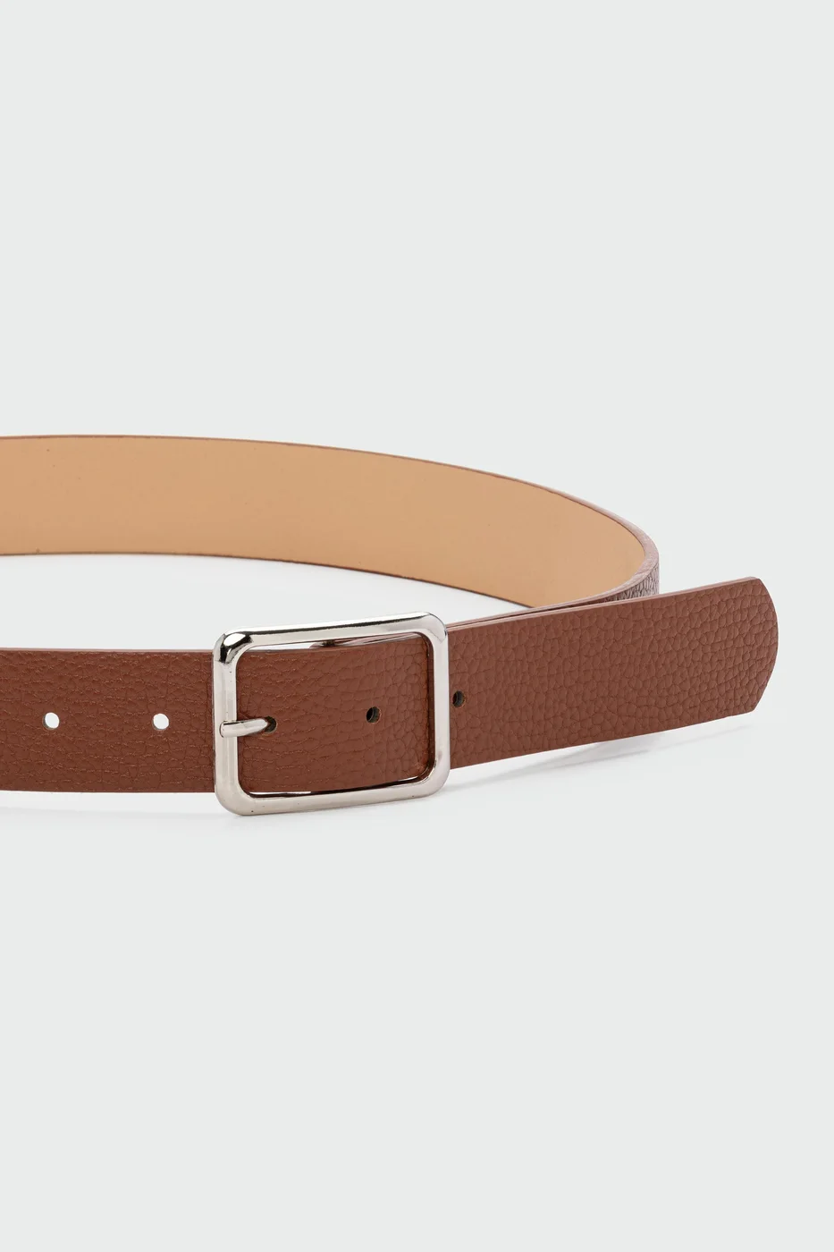 faux leather belt in tan