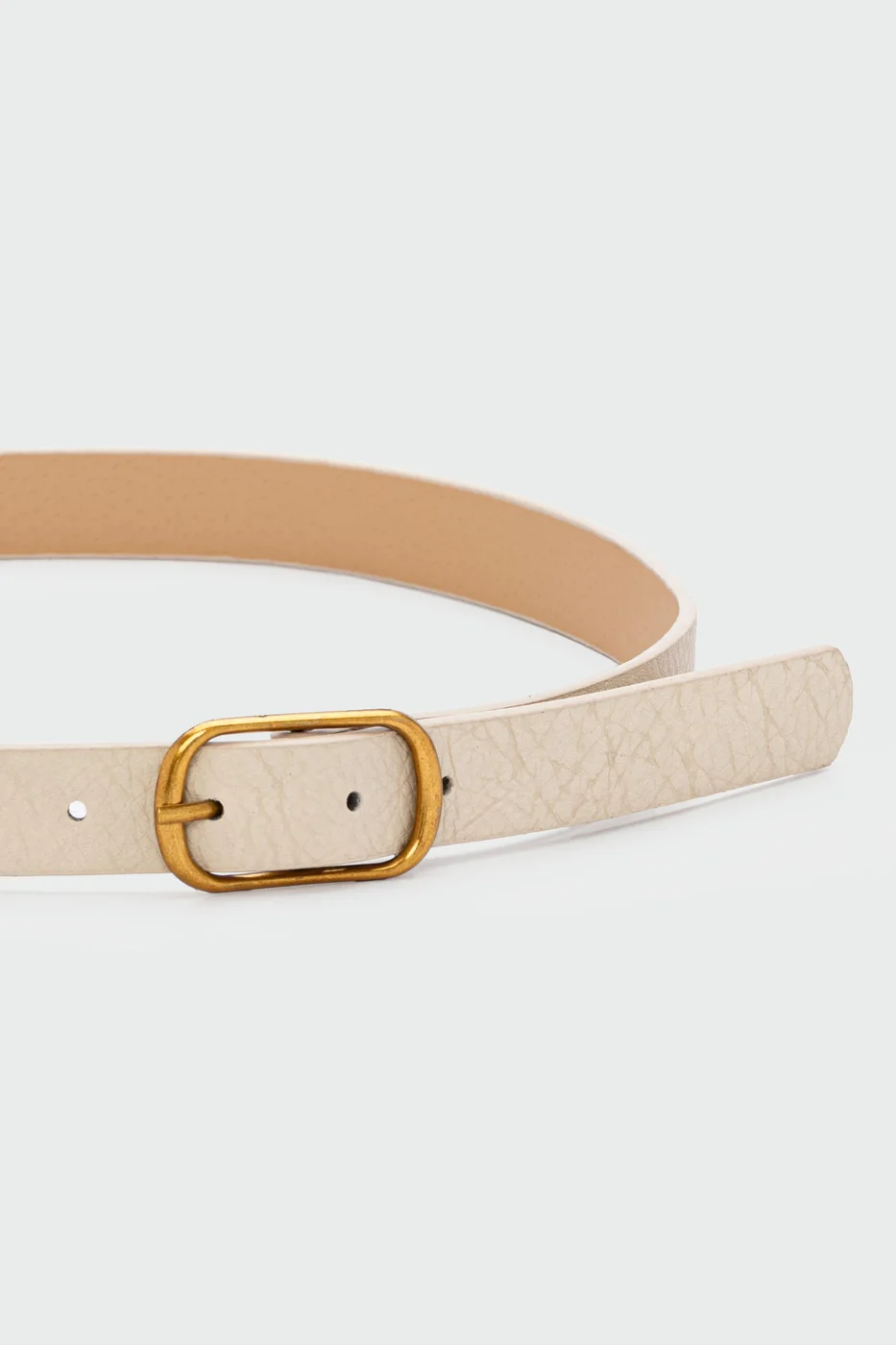faux leather belt in cream