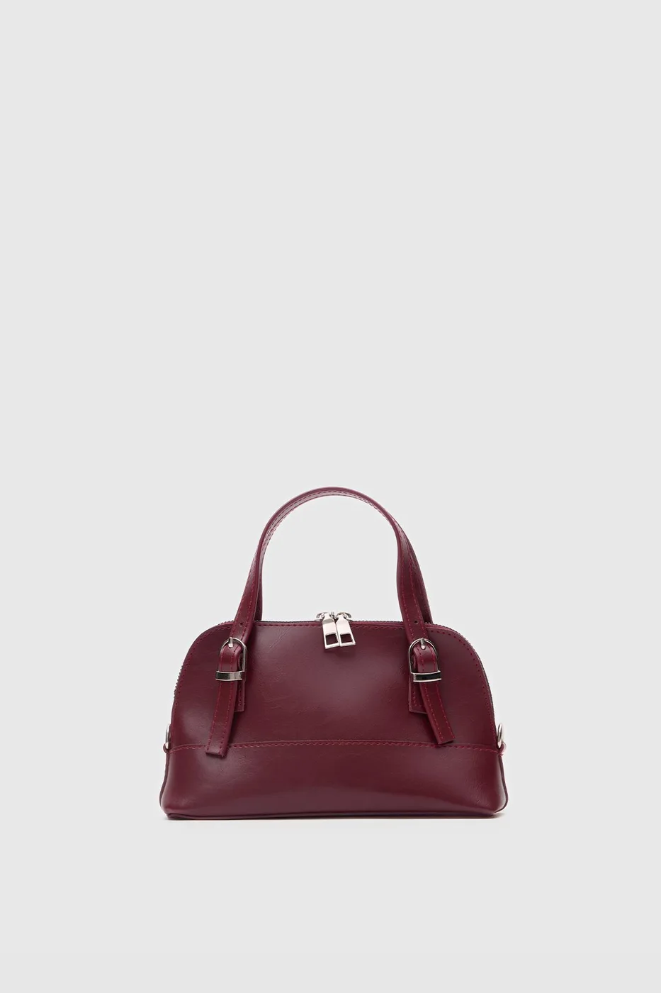 Faux Leather Crossbody Bag in burgundy