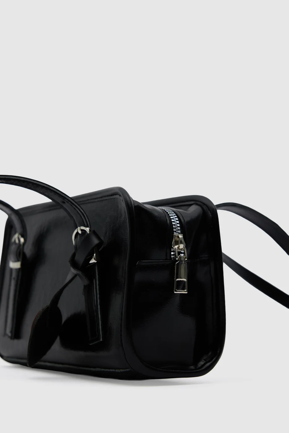 Faux leather shoulder bag Faux leather shoulder bag in black