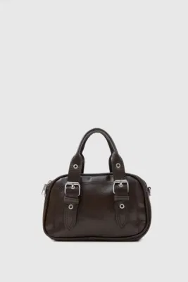 faux leather crossbody bag faux leather crossbody bag in dark brown