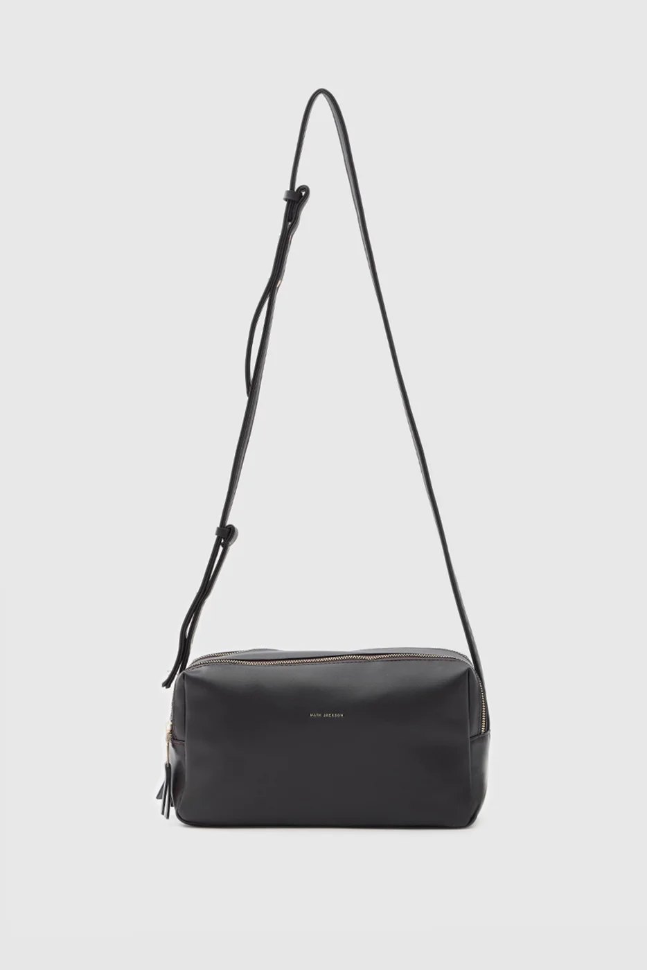 faux leather shoulder bag in dark brown
