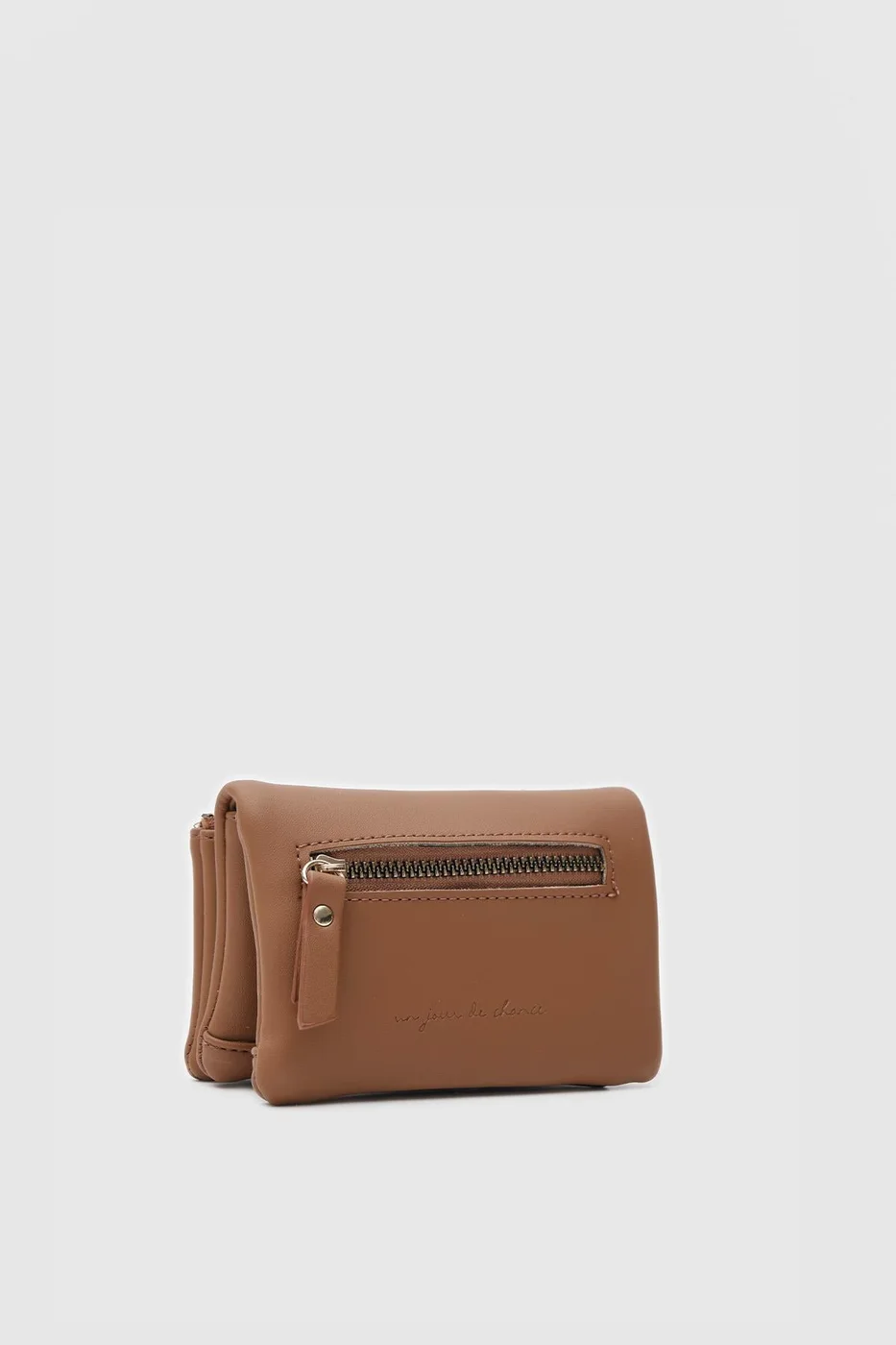 Faux leather wallet for women in taupe