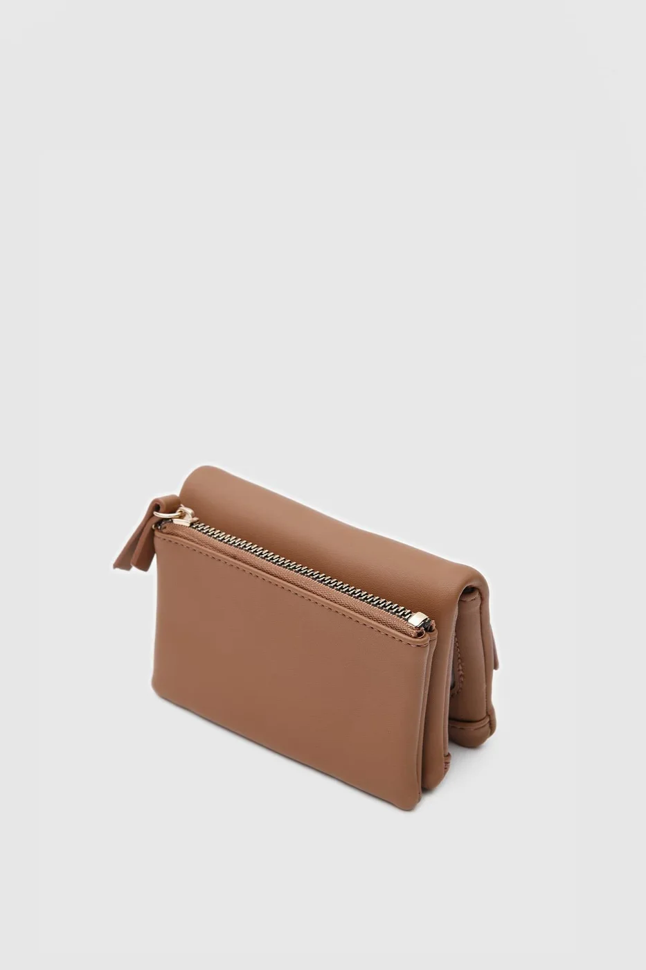 Faux leather wallet for women in taupe