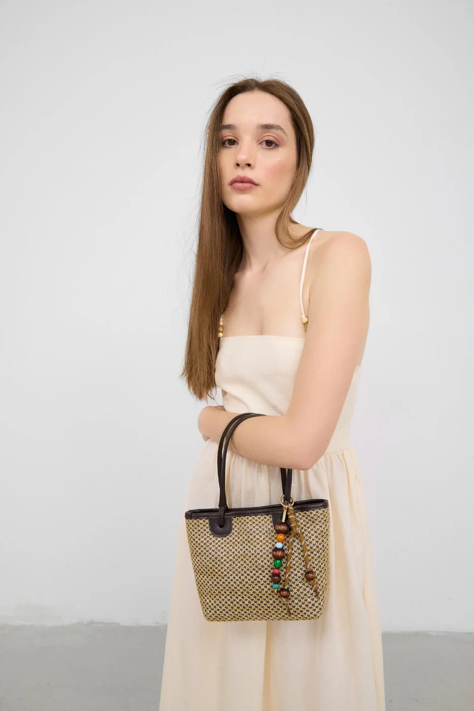 straw shoulder bag straw shoulder bag in brown