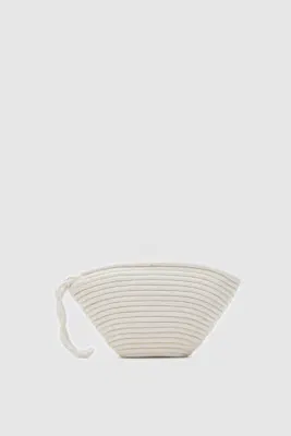 straw clutch bag for beach outings in cream