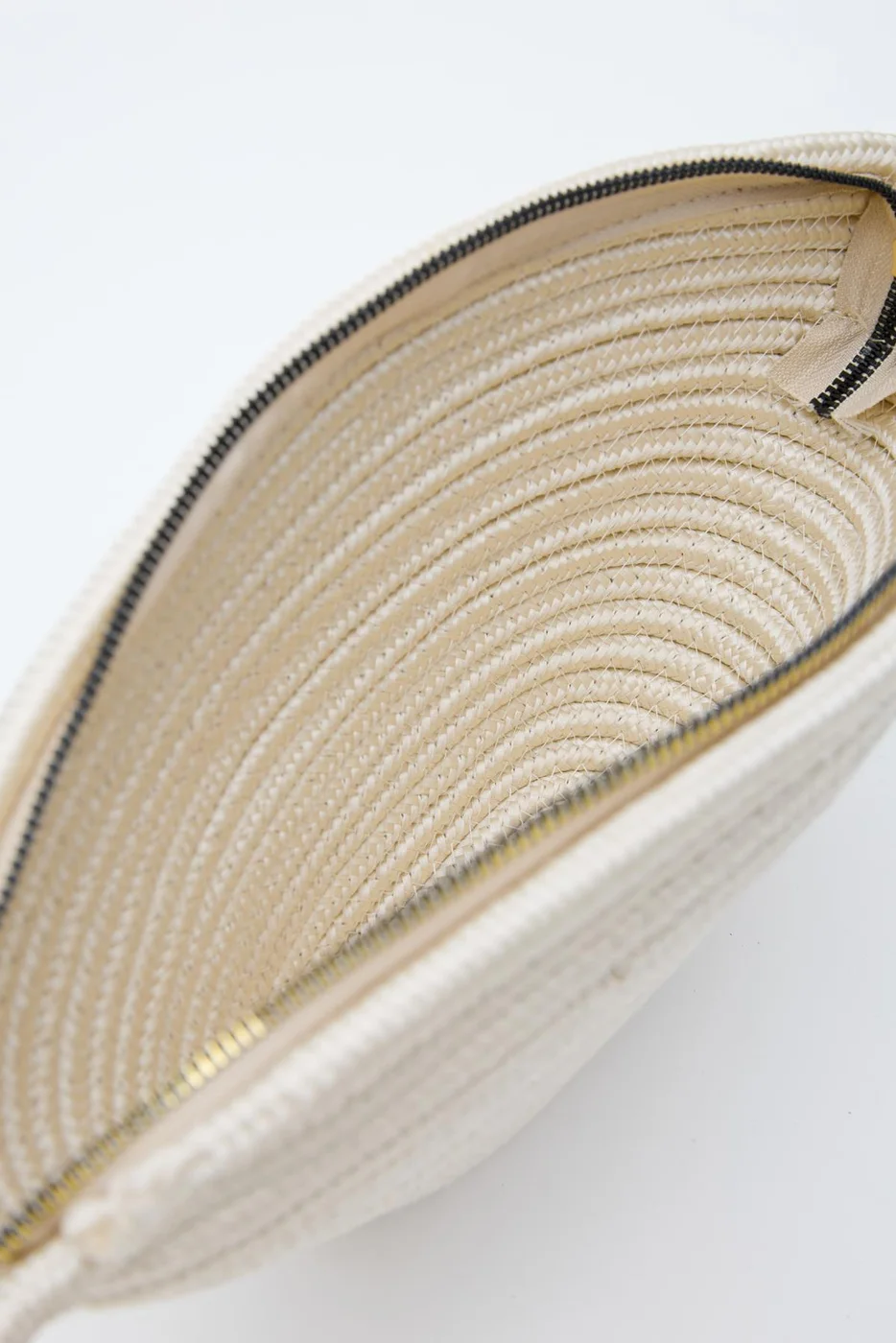 straw clutch bag for beach outings in cream