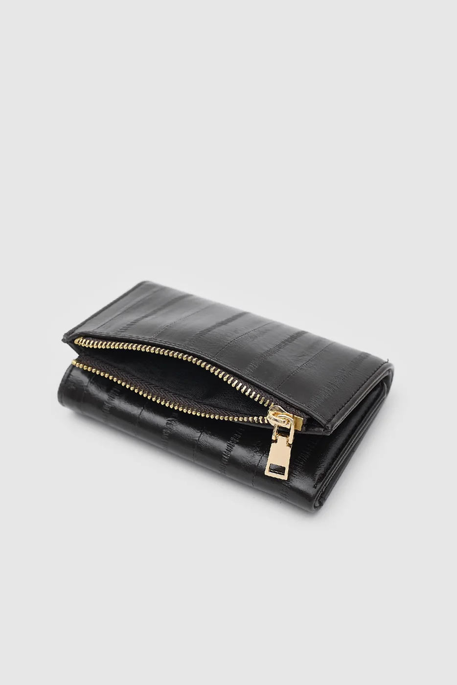 Romy faux leather wallet in dark brown