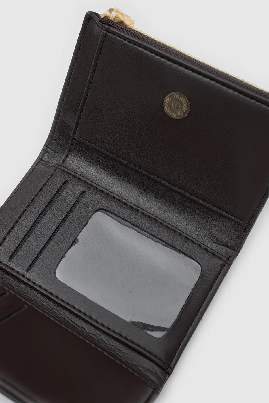 Romy faux leather wallet in dark brown