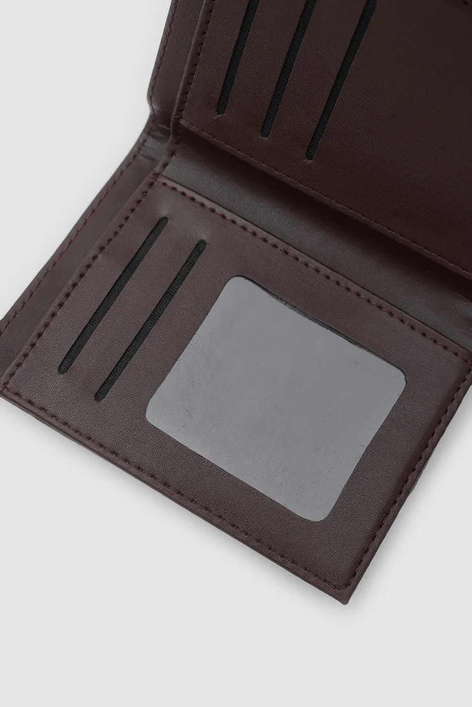 Crocodile print card holder in dark brown