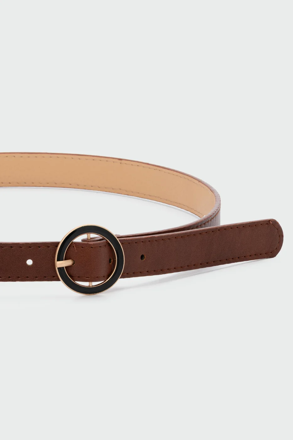 faux leather belt in brown