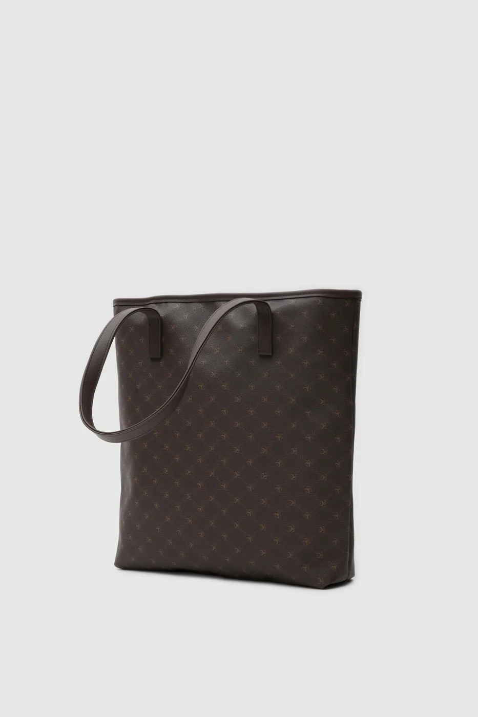 Faux leather shoulder bag for versatile styling in dark brown