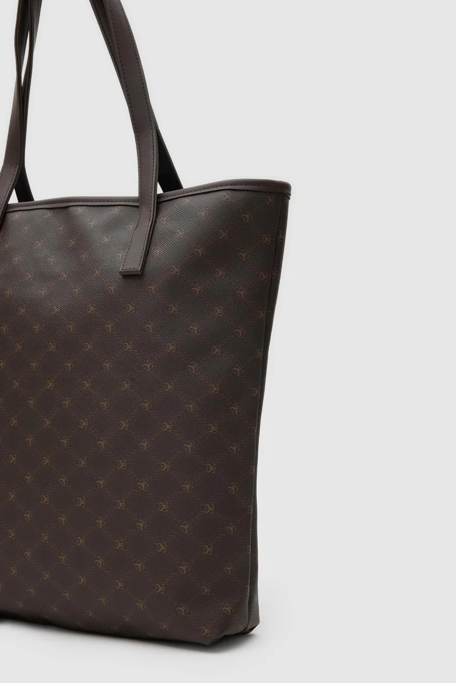 Faux leather shoulder bag for versatile styling in dark brown